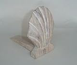 Fan Shell Hand Carved Wooden Doorstop Wedge