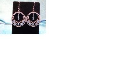 Silver Hoop Earrings with Swarovski Crystals