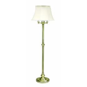 House Of Troy N603-AB Newport Collection Portable 66-Inch Six-Way Floor Lamp, Antique Brass with White Softback Shade