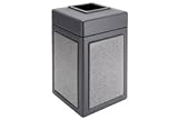 38 Gallon Square Waste Receptacles Gray With Ashtone Panels