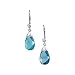 14K White Gold Swiss Blue Topaz Briolette Earrings