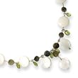 Sterling Silver Labradorite/Peridot/Mother of Pearl Necklace - 16 Inch