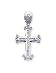 Sterling Silver CZ Cross Pendant QC4351"