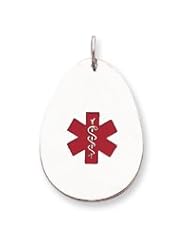 Sterling Silver Non-enameled Medical Jewelry Pendant