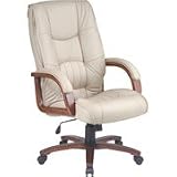 Manchester Finish Deluxe Pillow Back Executive Leather Chair w/ Padded Arms In Glove Soft Leather By Office Star