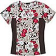 Cherokee Uniforms Eco Floral Side Panel Scrub Top