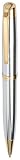 Marqius Metro WM/821/CH/G Ball Pen Chrome with Gold Accents, Packaged in Black Lacquer Box