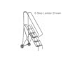 12 Step Roll And Fold Steel Rolling Ladder - Perforated Tread
