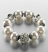 Per Una Faux Pearl & Rose Stretch Bracelet