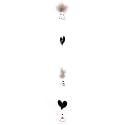 WindsorTech - Black Sequined Heart and Fluffy White Feather Hanger