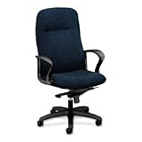 HON Company Products - Exec. High-back Chair, w/Knee Tilt, 27-1/2x36-/4x46-1/4, NY - Sold as 1 EA - Executive chair with high back features sleek contemporary styling with pronounced lumbar support and a waterfall seat edge for better leg circulation. Design offers fully-upholstered outer back, pneumatic seat-height adjustment, 360-degree swivel, knee tilt, tilt tension, tilt lock and sloping polyurethane full loop arms for practical comfort. Knee-tilt posture control allows you to keep feet