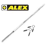 Alex 7ft Standard Barbell Weight Bar with Spring Collars