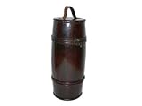 True Fabrications Round Wine Barrel Wood Box Single Bottle  Wine Holder