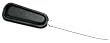 Black Leather Letter Opener, Silver