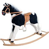 Plush Black and White Pinto Rocking Horse Made in Poland