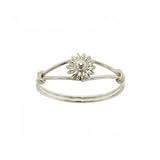 New Girls Small Sterling Silver Ring With Flower Accent