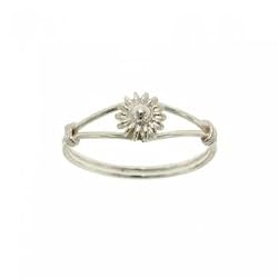 Small Girls Flower Ring in Solid Sterling Silver Size 5