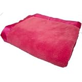 Elegant Baby 36 x 45 Hot Pink Microfiber Blanket with Satin Trim