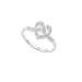 Sterling Silver CZ Heart Ring - Band Width 1.5mm. Setting 17mm x 10mm.