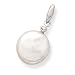14k White Gold Diamond/Coin Pearl Pendant