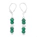 Faceted Emerald Gemstone and Sterling Silver Bead Dangle Earrings with Lever Backs, #7948