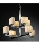 IMAGE OF Justice Design Group POR-8828-30-CHKR-DBRZ Modular Limoges 8 Light Two Tier Chandelier in Dark Bronze with Checkered glass