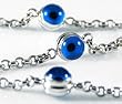 Whiite Gold Evil Eye Bracelet