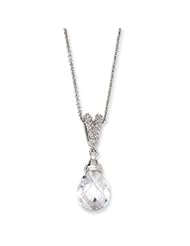 Cheryl M. Sterling Silver Teardrop CZ 18in Necklace