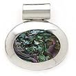 925 Silver & Oval Abalone Slide Pendant