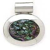 925 Silver & Oval Abalone Slide Pendant