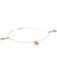 Labradorite Bead, Grey Baroque Freshwater Cultured Pearl and Silver Tone Chain Bracelet, 7.5"