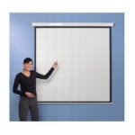 158151: Metroplan Leader Manual Cinema Style Screen Widescreen Format (102cm x 180cm) Wall/Ceiling Screen (LWM7001)