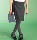 Tab Detail Pleated Skirt with Adjustable Waist