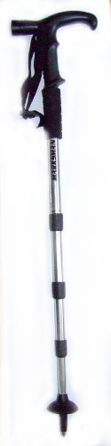 Telescopic hiking stick with LED tourch in handle