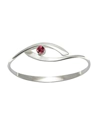 Ed Levin, Sensational Swing Bracelet, Rhodolite Garnet, .925 Sterling Silver & 14K Gold, Sizes S - L, Expandable