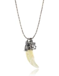 M.Cohen Hand made Designs Sterling Silver Chain with Owl and Bone Tooth Charms