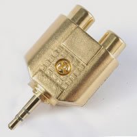 AUDIO ADAPTOR3.5mm STEREO PLUG to 2 x RCA PHONO SOCKETS