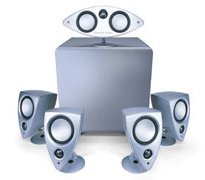 Mordaunt Short Genie Home Cinema Speaker System - silver finish
