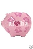 Hawaiian Coin Banks Heart of Hawaii Aloha Pink