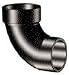 1-1/2 ABS 90 Degree Street Elbow Spigot x Hub