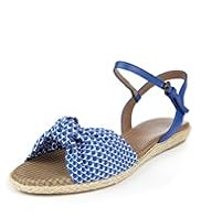 Footglove™ Fashion Wide Fit Raffia Knot Sandals