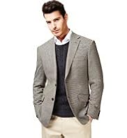 Big & Tall Collezione Wool Rich 2 Button Mini Checked Jacket