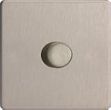 HDS3S - Varilight - Flat Plate Screwless - Brushed Chrome - 1 Gang 400W Dimmer Push Switch