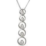 Moissanite Graduated Vertical Pendant