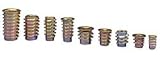 E-Z LOK Threaded Insert For Soft Wood, 3/8-16 Int Thread - 13mm length - Flanged Zinc Die Cast (Pack of 25)
