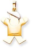 Boy With Cap Charm, Yellow/White Gold