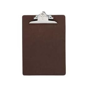 Hardboard Clipboard, Nickel Plated Clip, 9"x12 1/2", Brown (SPR00895) Category: Clipboards