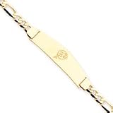 14K Miami Dolphins Large Polished Dolphin In Ring Id Figaro Bracelet