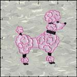 Pink Poodle satin iron on patch applique