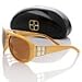IMAN Global Chic Miami Beach Crystal Aviator Style Sunglasses